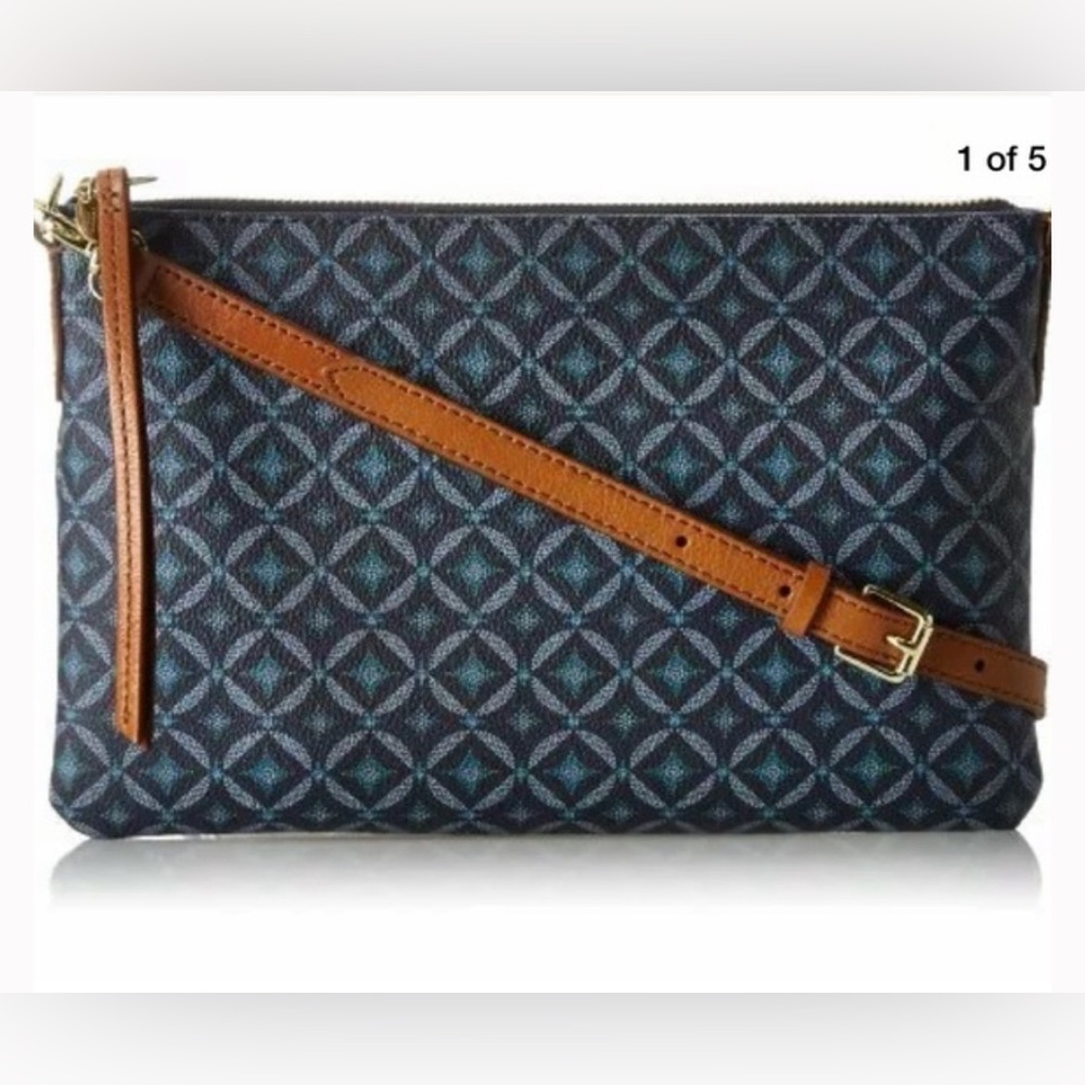Fossil Sydney Top Zip Slim Leather Crossbody Purse